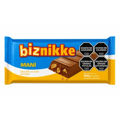 Biznikke Chocolate con Mani 100g