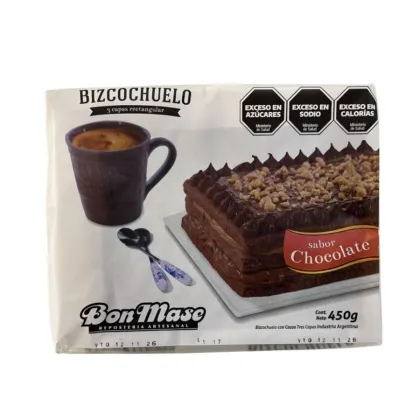 Bon Mase Bizcochuelo 450gr Chocolate Rectangular