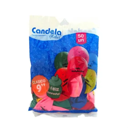 Candela Glogos x 50 9"" Feliz Cumplea&ntilde;os