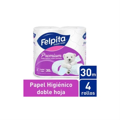 Felpita Papel Higienico x4 Doble Hoja 30mts