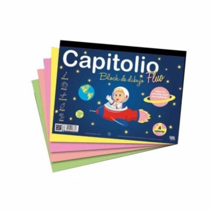 Capitolio block de dibujo16 hojas fluo