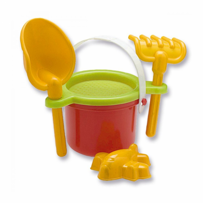 Balde con pala y rastrillo mas moldes duravit
