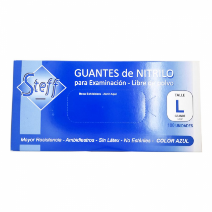 Steff Guantes de Nitrilo Talle L 100 Unidades