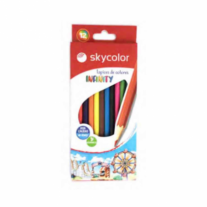 Lapices largos de colores Skycolor x12