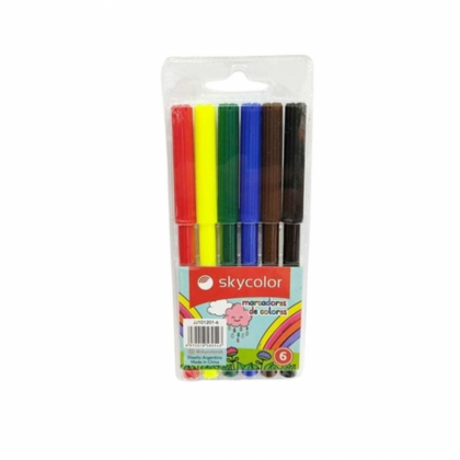 Marcadores de colores skycolor 6 unidades