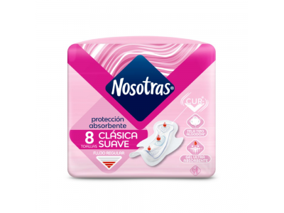 Nosotras Toallitas Femeninas Clasica Suave 8u