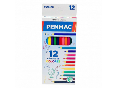 Penmac Lapices de Colores 12u | Penmac-lapices-colores-caja-12-unidades-economico