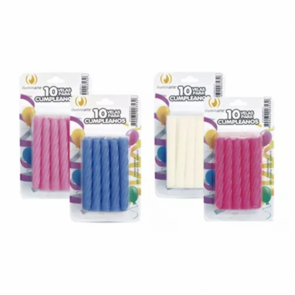 Velas para tortas x10 unidades
